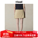 ELAND【長(cháng)絨棉】衣戀半身裙女內襯連腰設計百褶短裙2025夏季新款 卡其色(35)Beige S
