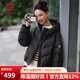 坦博爾短款羽絨服女2025冬季新款時(shí)尚簡(jiǎn)約純色連帽面包服保暖外套30278D 黑色 XS