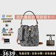 湯麗柏琦（Tory Burch）T MONOGRAM 25年專(zhuān)柜新款 提花斜挎水桶包女包 TB女包 節日送禮 中號海軍藍166414 405 新款