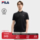 FILA 斐樂(lè )官方男裝短袖POLO衫2025夏季新款翻領(lǐng)休閑簡(jiǎn)約針織上衣 正黑色-BK L 175/96A/L