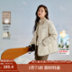 茵曼（INMAN）2025秋冬女裝新款巴恩風(fēng)襯衫夾克羽絨服休閑寬松白鴨絨外套  暖杏色 M