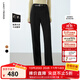 朗姿法式復古曠野美拉德直筒顯瘦褲子冬季新款時(shí)尚別致西裝褲女 黑色 L