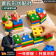 RICH YOUR HOME德國品質(zhì)蒙氏早教具幾何套柱嬰兒童拼裝積木1歲3男孩玩具寶寶形狀 幾何形狀五套柱[認識顏色/形狀配]