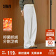 森馬（Semir）發(fā)熱抑菌抓絨抽繩分割寬松2025百搭闊腿褲女冬休閑褲109725127001