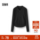森馬（Semir）長(cháng)袖T恤女短款發(fā)熱抓絨假兩件2025冬亨利領(lǐng)緊身衣服109725101003