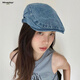 MMOPTOP日系復古牛仔前進(jìn)帽男女潮牌貝雷帽畫(huà)家鴨舌帽子顯臉小文藝報童帽