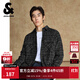 杰克·瓊斯（JACK&JONES）男裝秋季寬松翻領(lǐng)格紋花呢潮流百搭小香風(fēng)外套男長(cháng)袖襯衫夾克男士 E40黑色 M 175