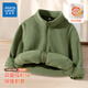 真維斯兒童外套秋冬款加絨加厚大童搖粒絨上衣開(kāi)衫男女童保暖雙面絨冬裝 【雙搖立領(lǐng)開(kāi)衫】軍綠/J純色 170