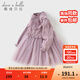 戴維貝拉（DAVE＆BELLA）女童毛衣連衣裙洋氣女寶寶網(wǎng)紗裙2025秋裝新款兒童裙子童裝 灰紫色【現貨】 130 cm（建議身高120-130cm）