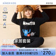 愛(ài)慕兒童（AIMER KIDS）套頭長(cháng)袖絨絨家居服男童冬季黑色半邊絨睡衣套裝套裝-絨絨怪獸120