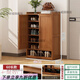 法卡威鞋架子家用門(mén)口多層防塵鞋柜室內玄關(guān)大容量收納實(shí)木簡(jiǎn)易鞋柜楠竹 雙門(mén)七層【實(shí)板門(mén)】
