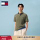 TOMMY JEANS【珠地網(wǎng)眼】25春夏新款男裝純棉鑲邊重磅多色短袖T恤POLO衫 軍綠色MR6 L