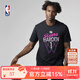 NBA76人隊哈登熒光系列男子短袖夏季運動(dòng)夏季舒適圓領(lǐng)T恤籃球上衣 黑色 S