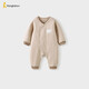 童泰嬰兒連體衣秋冬季純棉保暖寶寶衣服新生兒哈衣爬服睡衣咖色66cm