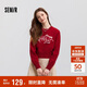 森馬（Semir）毛衣女短款蝴蝶結少女感2025春季圓領(lǐng)正肩套頭衫顯瘦109125107005