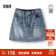 森馬（Semir）[商場(chǎng)同款]牛仔半身裙女做舊A字裙2025秋季辣妹短裙103525120002