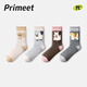 PRIMEET派米20%羊毛襪子女款秋冬款加厚保暖中筒襪卡通可愛(ài)無(wú)骨厚堆堆襪