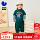 迷你巴拉巴拉長(cháng)袖套裝男女童潮流萌趣衛衣長(cháng)褲兩件套2025秋季新款 墨綠41035 100