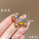 EKUSTYEE2026馬年新款彩鉆鏤空小馬胸針精致高級感胸花西裝馬年生肖配飾女 彩色小馬胸針+禮盒
