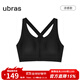 ubras中高強前拉鏈防震運動(dòng)內衣女無(wú)鋼圈文胸內衣緩震胸罩 【透氣款】黑色 XL 85A/85B/85C