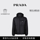 PRADA/普拉達【禮物】男士可卸式束繩兜帽再生尼龍羽絨服外套 黑色 50