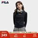 FILA 斐樂(lè )官方女子針織長(cháng)袖衫2025秋新款時(shí)尚休閑簡(jiǎn)約修身短款長(cháng)T 正黑色-BK M 165/84A/M