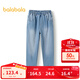 巴拉巴拉【商場(chǎng)同款】女童牛仔褲2025春兒童蘿卜褲蝴蝶結長(cháng)褲甜美 牛仔中藍88201 150