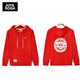 JOY&DOGA【CEO同款】“35711”夢(mèng)想系列文化衫 長(cháng)袖毛圈衛衣外套 紅2XL