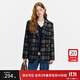 范思藍恩復古英倫風(fēng)黑灰格子西裝外套女秋冬2024新款14389 黑灰格 L