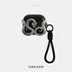 XKSU原創(chuàng  )設計蝰蛇系列適用airpods4代蘋(píng)果耳機保護套三代airpodspro2高級金屬質(zhì)感小眾全包耳機保護殼 黑蝰蛇  [含掛繩] AirPods 4