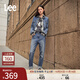 Lee【張凌赫代言】411舒適高腰小直腳藍色日常休閑女士牛仔褲潮流 中深藍色 30 (140-150斤)