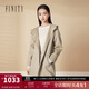 菲妮迪（FINITY）【羊絨】FINITY菲妮迪連帽毛呢外套冬季新款雙面呢保暖大衣女 灰粉色 M