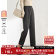 尚都比拉加厚毛呢煙管褲女冬季保暖加絨褲小個(gè)子顯瘦九分休閑褲 花灰色 M 
