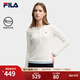 FILA 斐樂(lè )官方女子針織長(cháng)袖衫2025冬新款時(shí)尚經(jīng)典休閑修身亨利衫 云菇白-WT M 165/84A/M