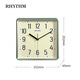 麗聲（RHYTHM）靜音簡(jiǎn)約中式方形掛鐘客廳掛墻鐘表家用創(chuàng  )意旺宅時(shí)鐘石英鐘掛表 金屬綠 25cm