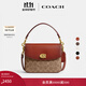 蔻馳（COACH）經(jīng)典標志CASSIE19號單肩斜挎包翻蓋早秋女包 棕黃色銹色(舊版）