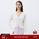 自巧小個(gè)子白色v領(lǐng)輕薄款針織開(kāi)衫女2025春裝新款小坎肩外穿上衣 雅白色 均碼