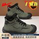 回力（Warrior）馬丁靴男冬季棉鞋加絨加厚保暖雪地靴男士防寒勞保登山工裝靴 軍綠/黑【加絨升級款】 40