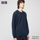 優(yōu)衣庫男裝女裝大師T AIRism棉混紡圓領(lǐng)T恤長(cháng)袖25秋冬新款479781 68 深藍色 L