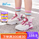 361°兒童運(yùn)動(dòng)鞋25冬季男女中大童輕盈緩震革面旋鈕扣休閑跑鞋 粉34