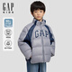 蓋璞（GAP）男童冬季款logo撞色可拆卸連帽羽絨服兒童裝外套829580