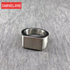 CARVELOVEins北歐簡(jiǎn)約主義男女幾何復古純色正方形情侶款對戒指潮配飾指環(huán) 鋼色 男碼9號(指圍6.2cm)