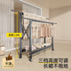 比人折疊晾衣架落地掛衣架掛衣服室內外陽(yáng)臺晾衣架桿曬被子神器曬衣架 【太空鋁】深空灰-三檔升降+大容量+可伸縮+萬(wàn)向輪