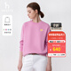 哈吉斯（HAZZYS）女裝 春秋季女圓領(lǐng)寬松落肩袖撞色休閑衛衣女ABTSE03AX01 粉色PN M (160/84A 38)