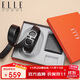 ELLE HOMME男士皮帶錢(qián)包套裝 頭層牛皮短款錢(qián)包+自動(dòng)扣腰帶 生日禮物