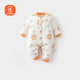 貝瑞加（Babyprints）新生兒連體衣嬰兒秋冬夾棉保暖衣服寶寶加厚爬服外出哈衣 兔66