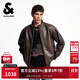 杰克·瓊斯（JACK&JONES）男裝士夾克羊皮革插袋時(shí)尚長(cháng)袖寬松立領(lǐng)經(jīng)典舒適上衣225410002 E09巧克力棕 常規 M （175）