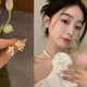 念芙蚊香盤(pán)花朵耳夾純白花朵鋯石耳環(huán)女甜美氣質(zhì)無(wú)耳洞百搭新年春節 【蚊香盤(pán)】花朵耳夾