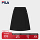 FILA 斐樂(lè )官方女士梭織裙2025秋季新款休閑舒適半身裙及膝裙傘裙 正黑色-BK L 170/70A/L