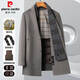 皮爾卡丹（pierre cardin）大衣男中長(cháng)款秋冬季爸爸裝中年羊毛呢圍巾領(lǐng)加厚外套 駝色 XL 建議145-160斤